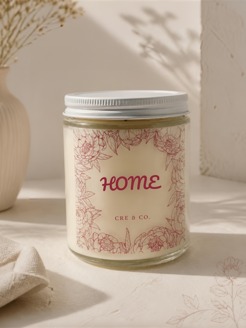 Cre and Co. HOME Soy wax Candle - Lavender Scent - Handpoured in Canada 7.5 oz